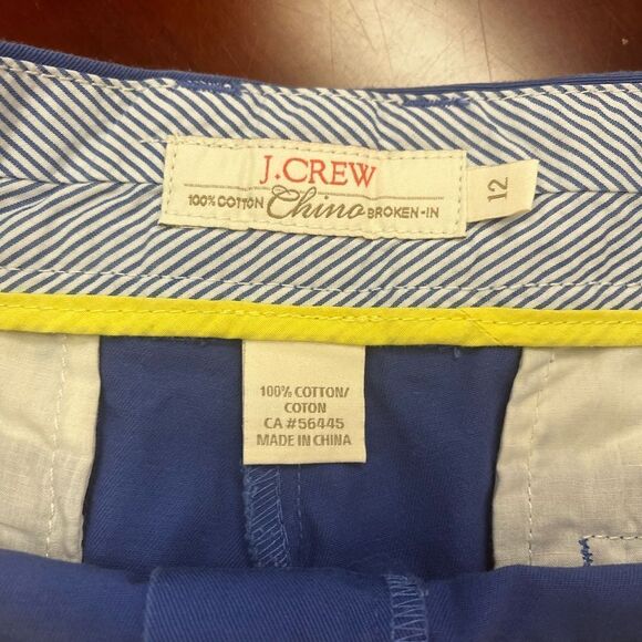 J. Crew Royal Blue Broken In Chino Shorts sz 12 - Picture 2 of 3